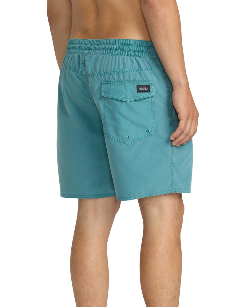 Volcom Men's Center Elastic Waist Trunks Used Blue