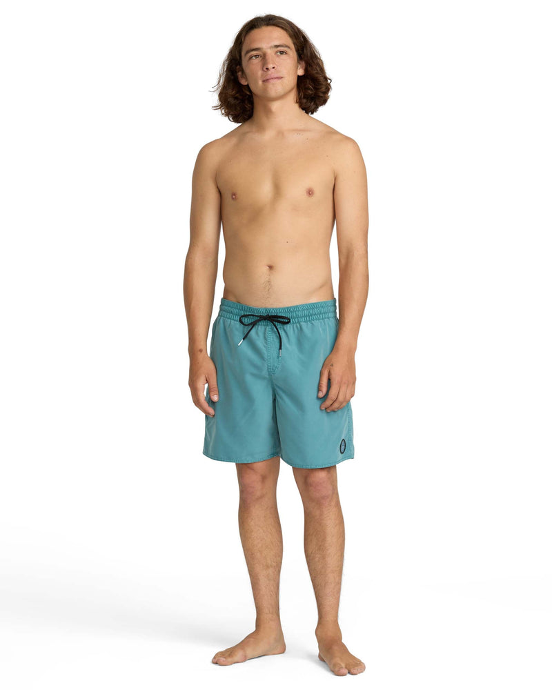 Volcom Men's Center Elastic Waist Trunks Used Blue