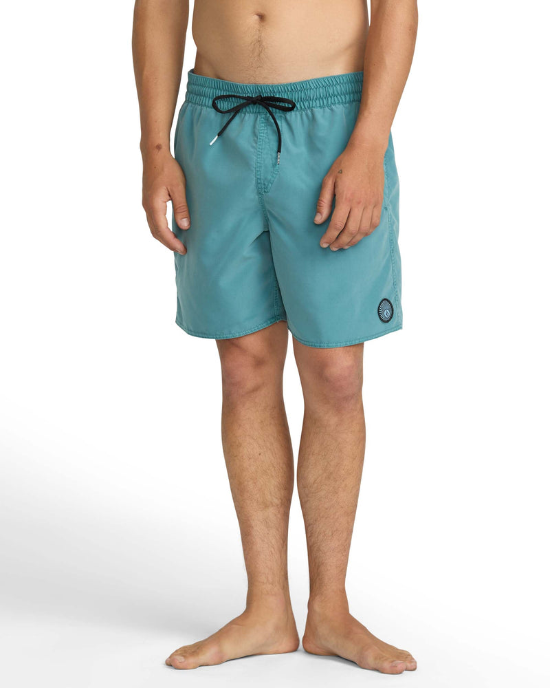 Volcom Men's Center Elastic Waist Trunks Used Blue