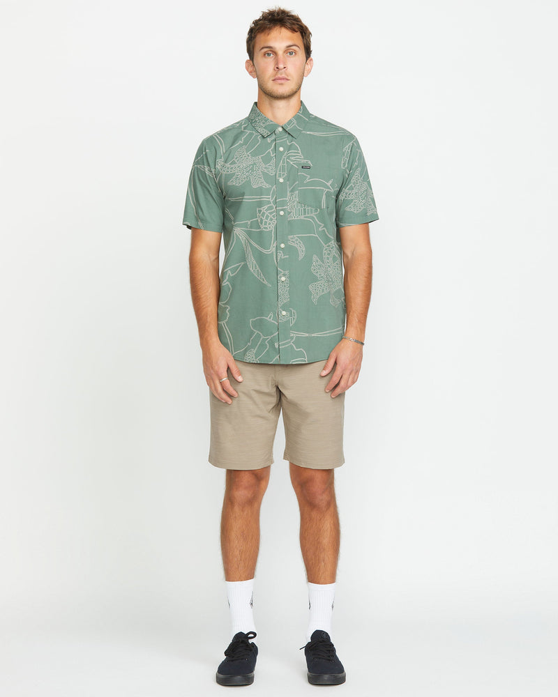 Volcom Men's Slub Frickin Cross Shred 20" Hybrid Shorts Khaki