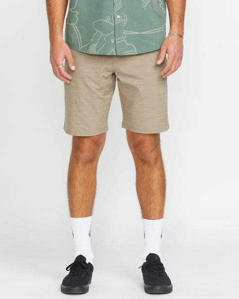Volcom Men's Slub Frickin Cross Shred 20" Hybrid Shorts Khaki