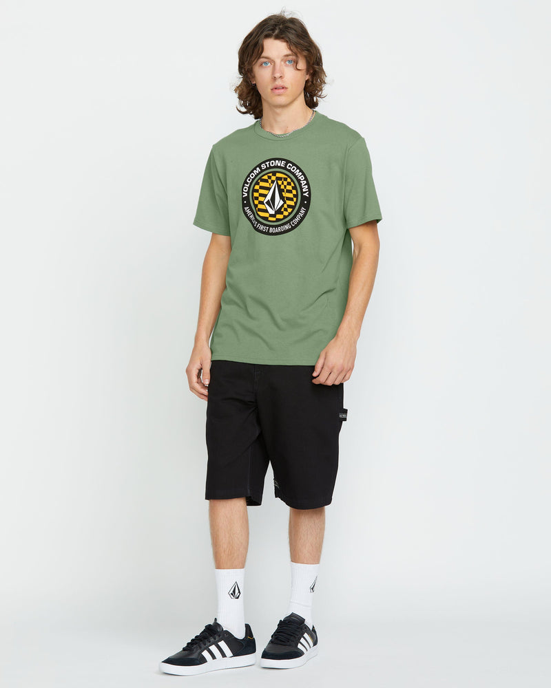 Volcom Men's Stoney Circle Short Sleeve Tee Light Olive
