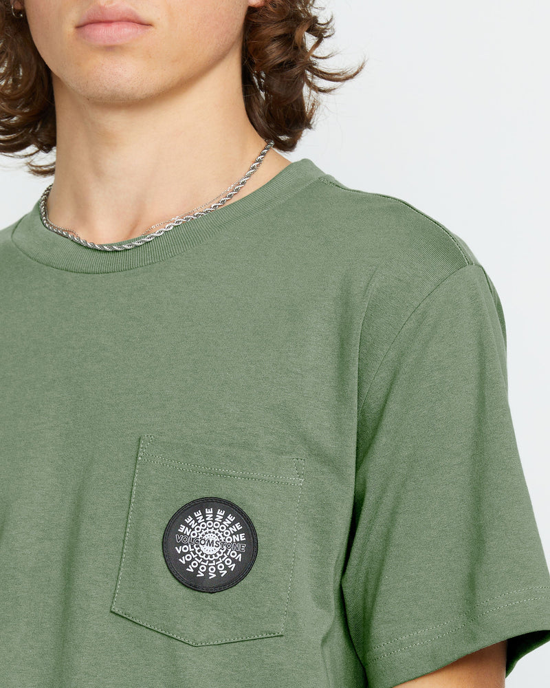 Volcom Men's Woven Label Pocket Tee Light Olive