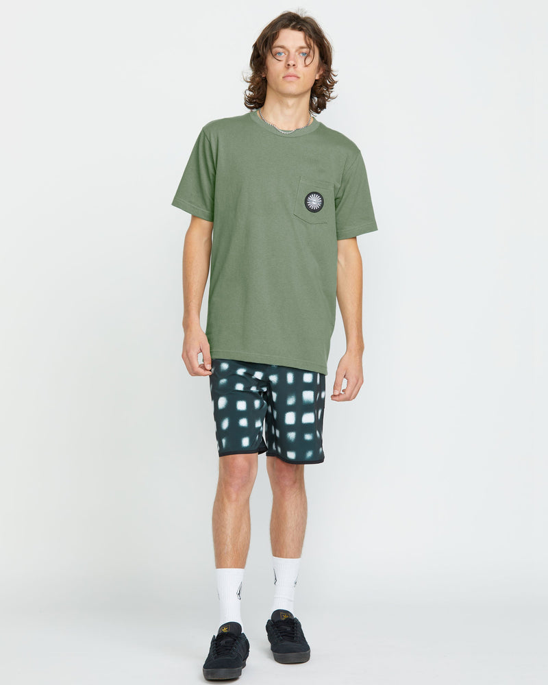Volcom Men's Woven Label Pocket Tee Light Olive