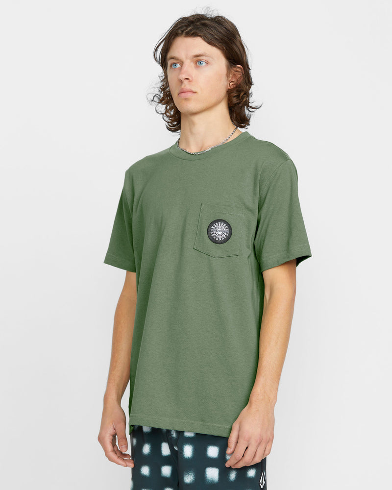 Volcom Men's Woven Label Pocket Tee Light Olive