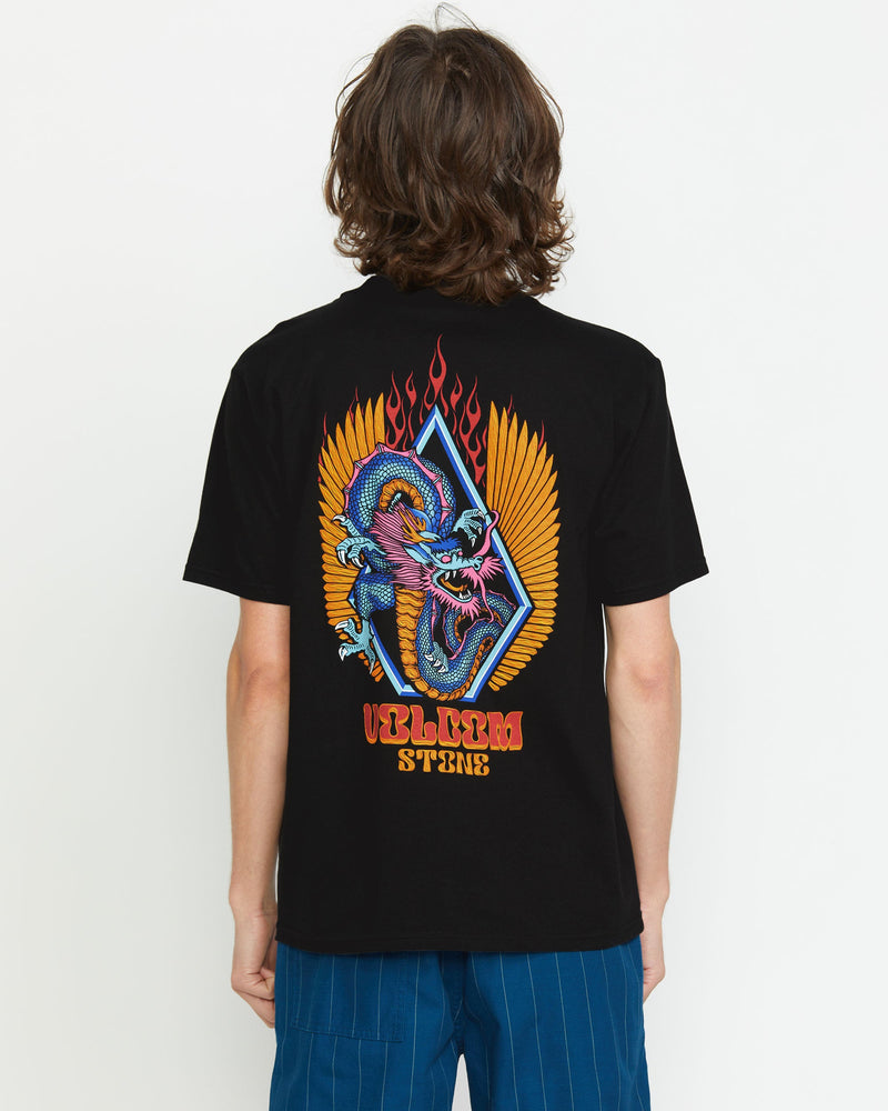 Men's Draggin Stone Short Sleeve Tee-Black-Volcom