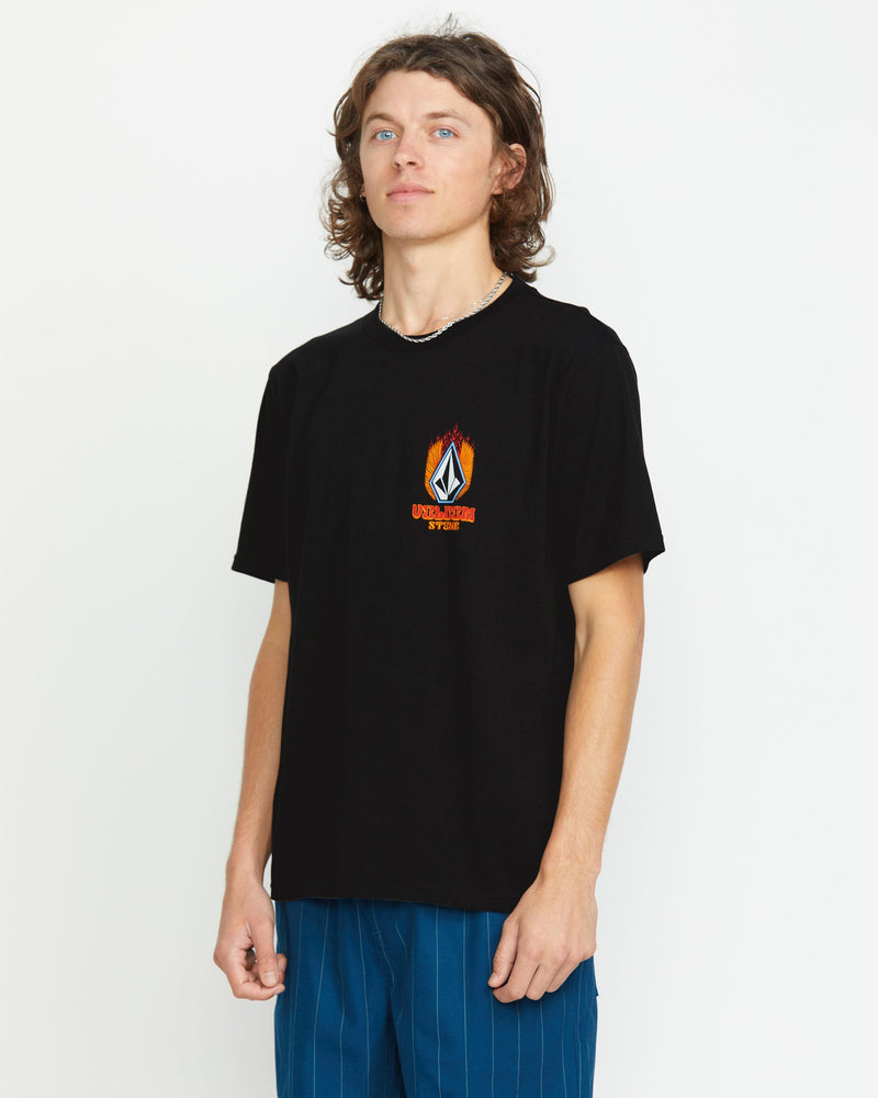 Men's Draggin Stone Short Sleeve Tee-Black-Volcom