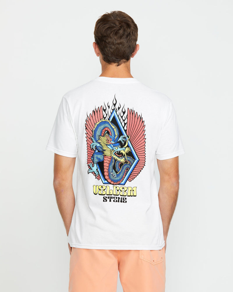 Volcom Men's Draggin Stone Short Sleeve Tee White
