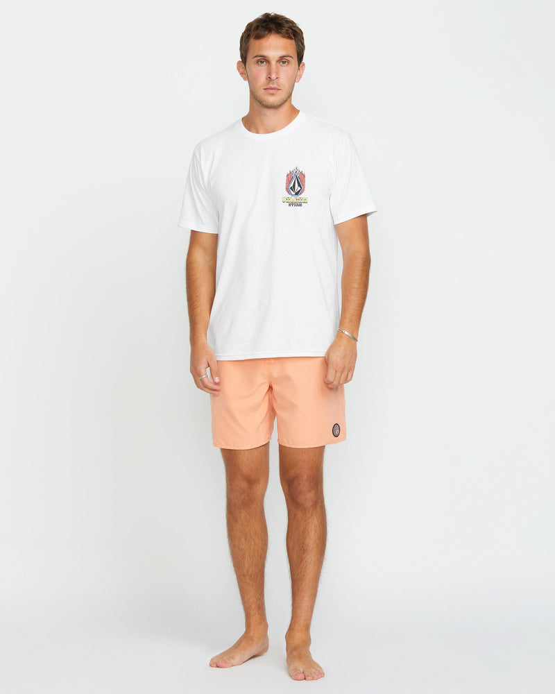 Volcom Men's Draggin Stone Short Sleeve Tee White