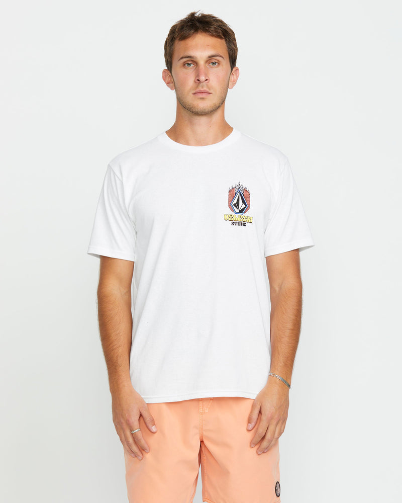 Volcom Men's Draggin Stone Short Sleeve Tee White