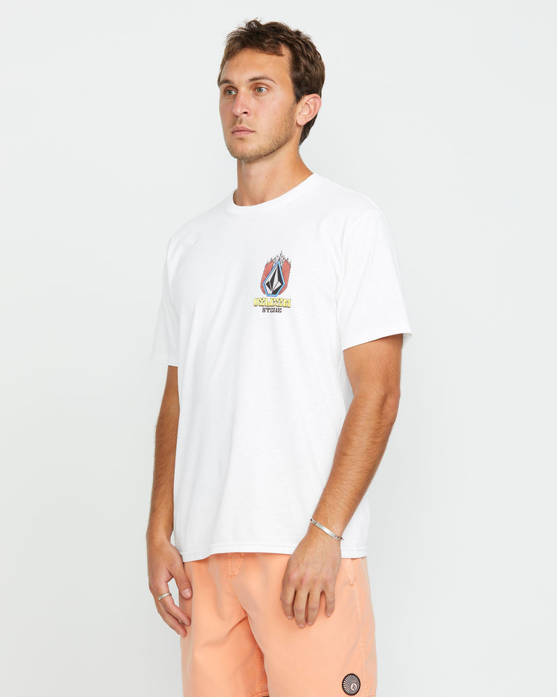 Volcom Men's Draggin Stone Short Sleeve Tee White