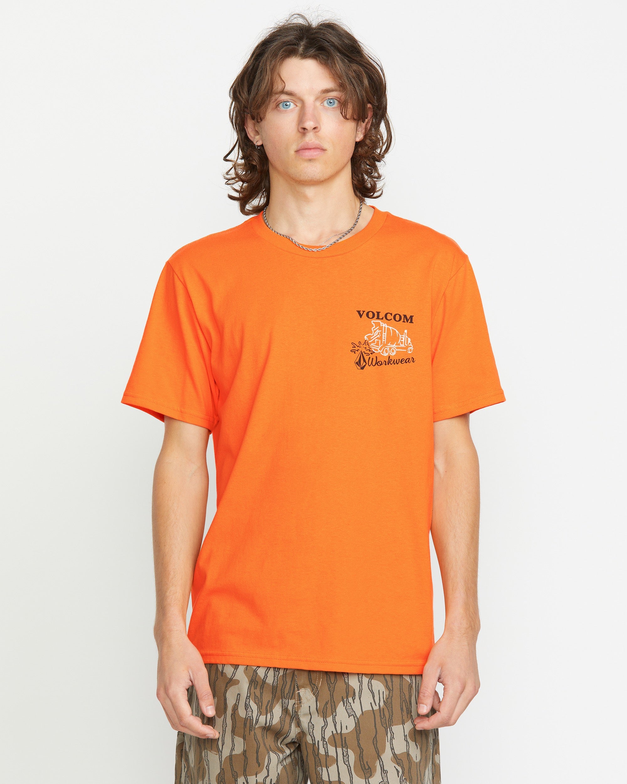 Volcom Men's Pour Choices Short Sleeve Tee Neon Orange