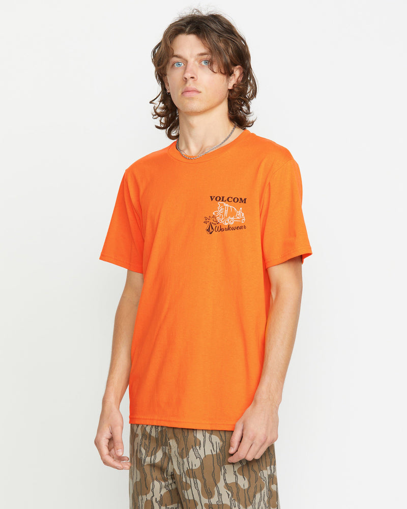 Volcom Men's Pour Choices Short Sleeve Tee Neon Orange