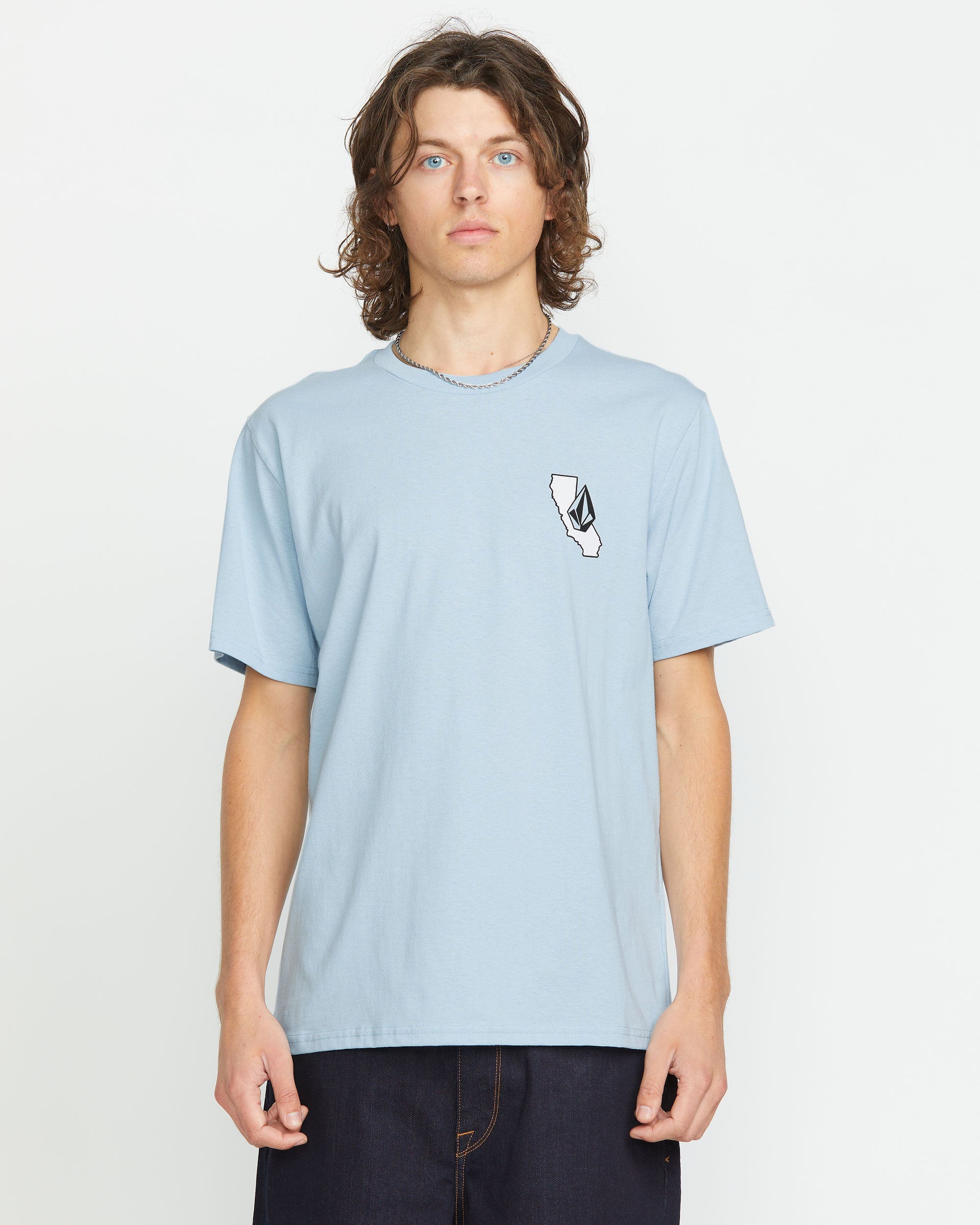 Volcom 青 Tシャツ コットン　ビンテージ　L VINTAGE Volcom Men Shirt L Blue Skate Y2K Logo Surf Grunge Tee