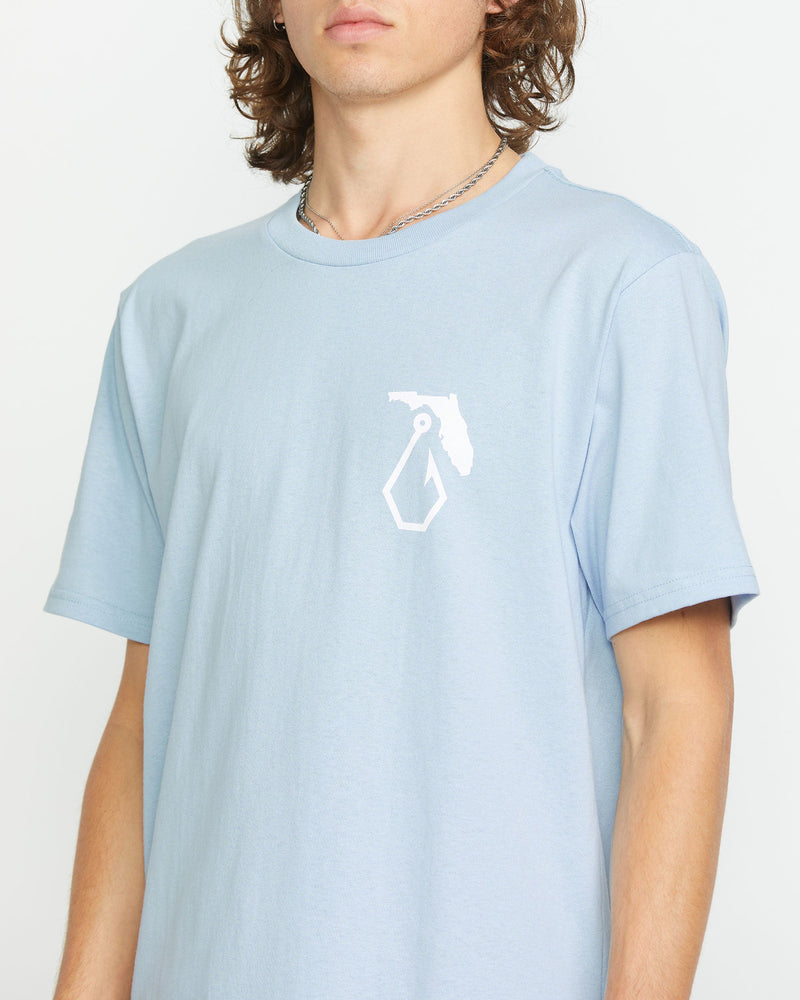 Volcom Men's Reelin Short Sleeve Tee Carolina Blue