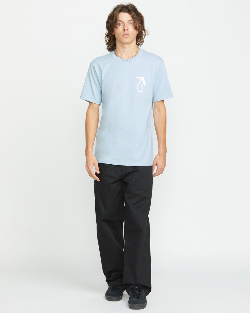 Volcom Men's Reelin Short Sleeve Tee Carolina Blue