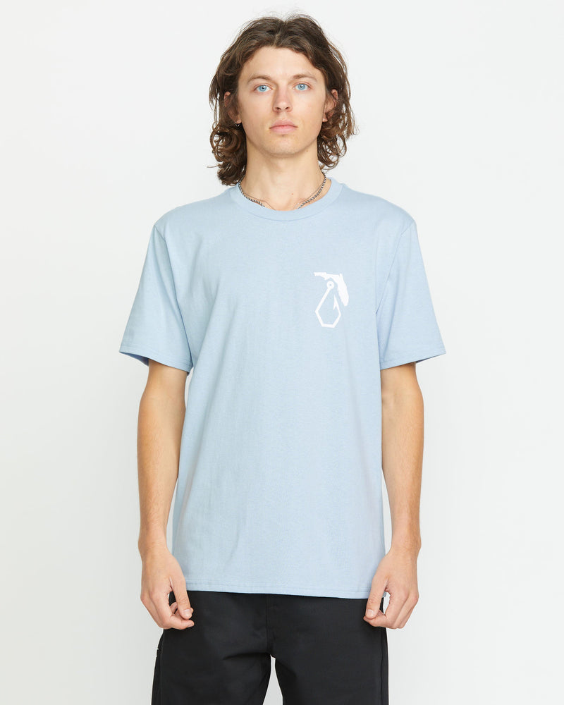Volcom Men's Reelin Short Sleeve Tee Carolina Blue