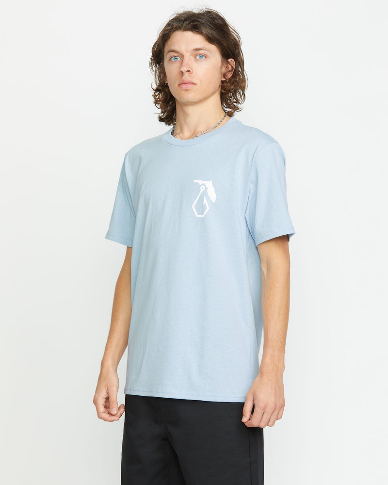 Volcom Men's Reelin Short Sleeve Tee Carolina Blue