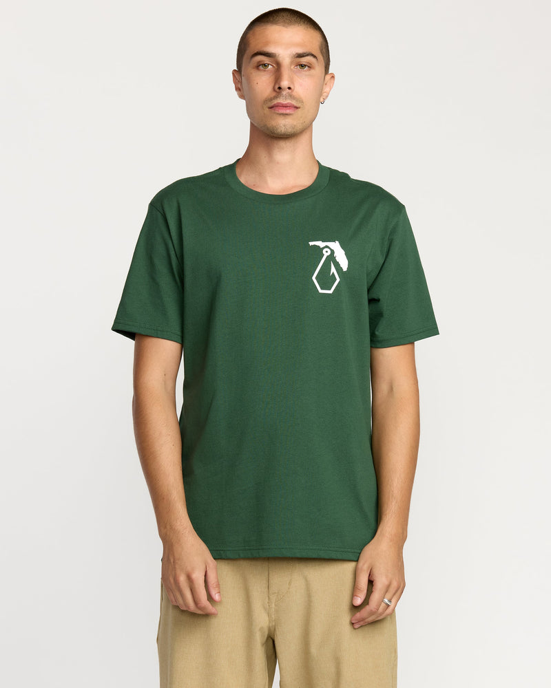 Volcom Men's Reelin Short Sleeve Tee Vineyard Green