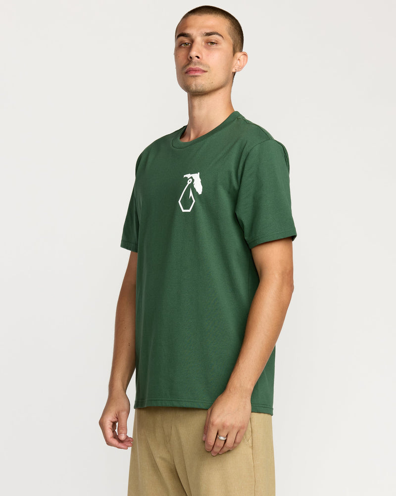 Volcom Men's Reelin Short Sleeve Tee Vineyard Green
