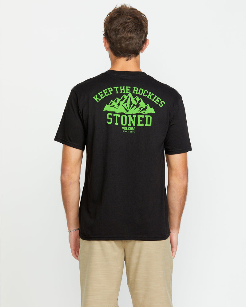 Volcom Men's Keep Rockies Stoned Short Sleeve Tee Black