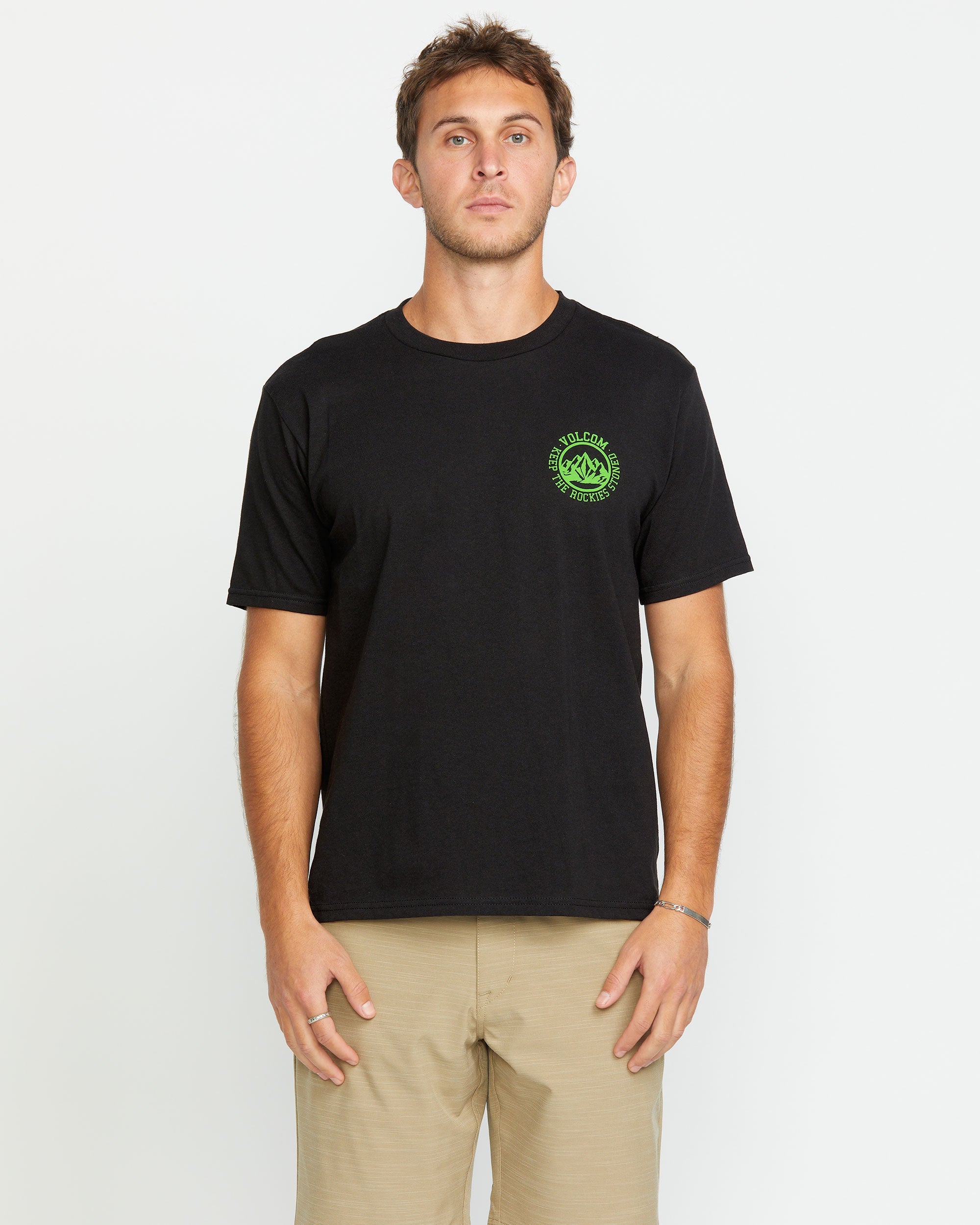 Volcom Men's Keep Rockies Stoned Short Sleeve Tee Black