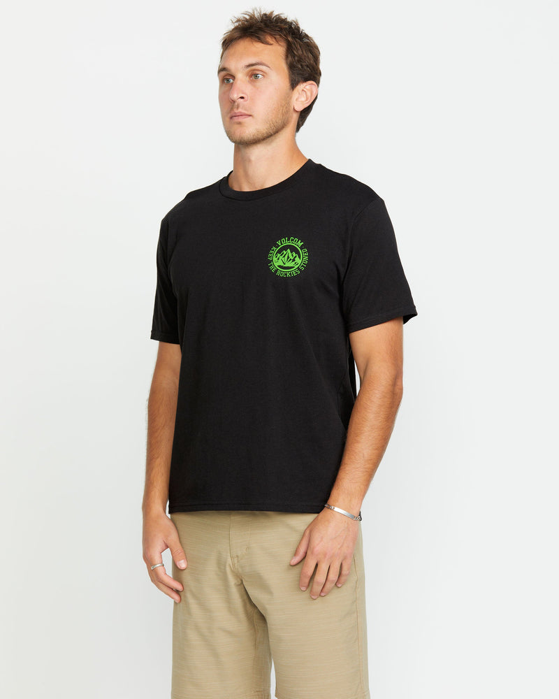Volcom Men's Keep Rockies Stoned Short Sleeve Tee Black