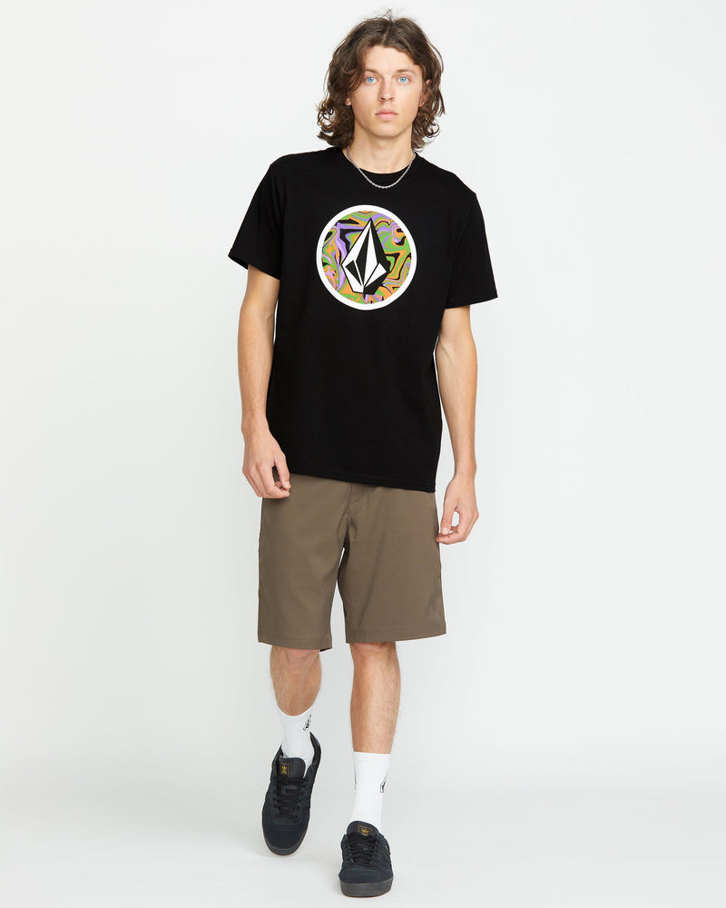 Volcom Men's Crisp Stone Fill Short Sleeve Tee Black