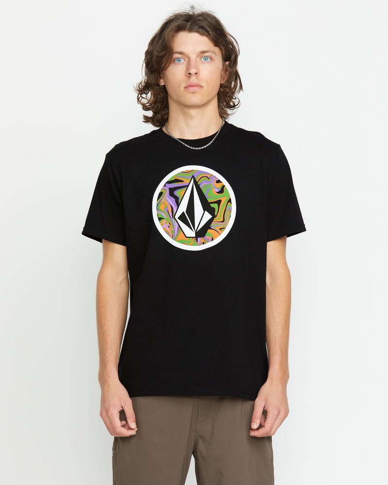 Volcom Men's Crisp Stone Fill Short Sleeve Tee Black