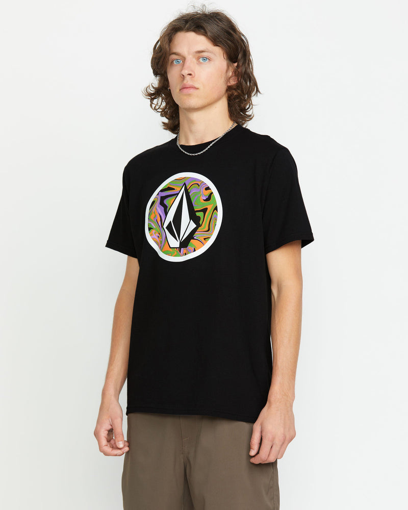 Volcom Men's Crisp Stone Fill Short Sleeve Tee Black