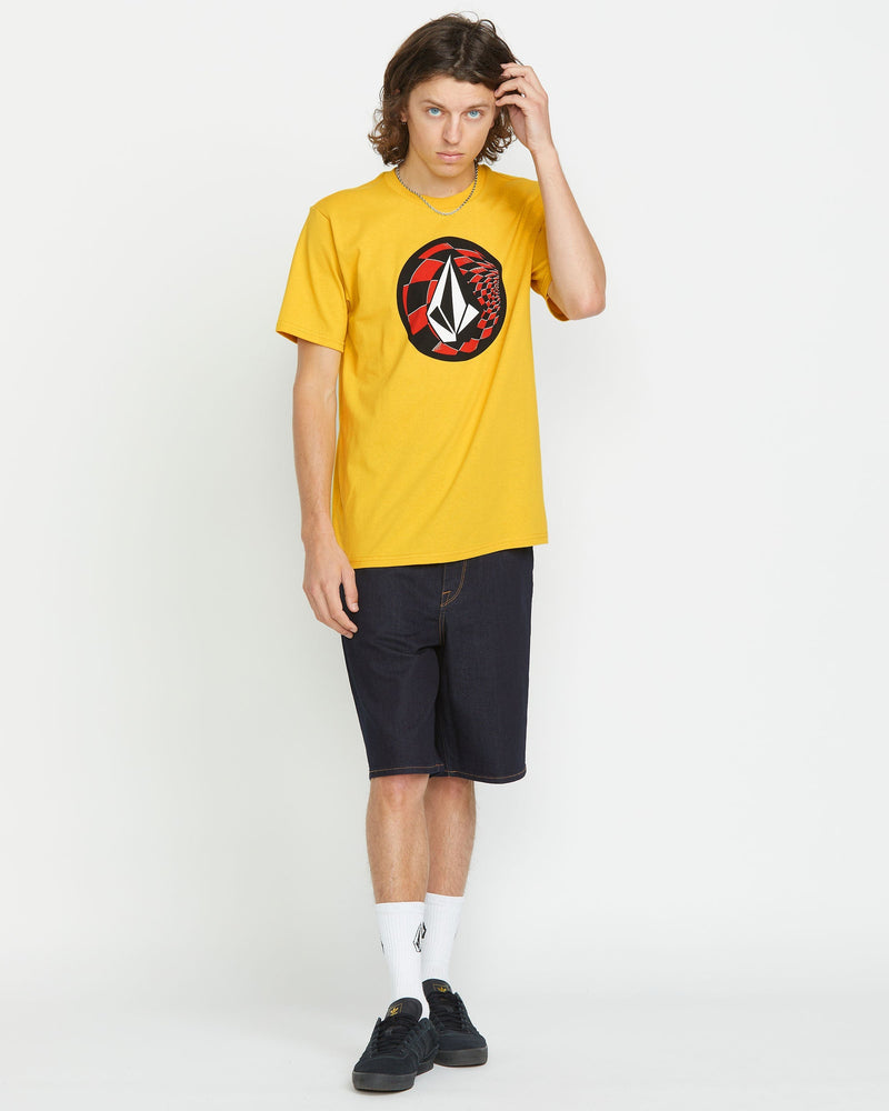 Volcom Men's Crisp Stone Fill Short Sleeve Tee Seedy Yellow