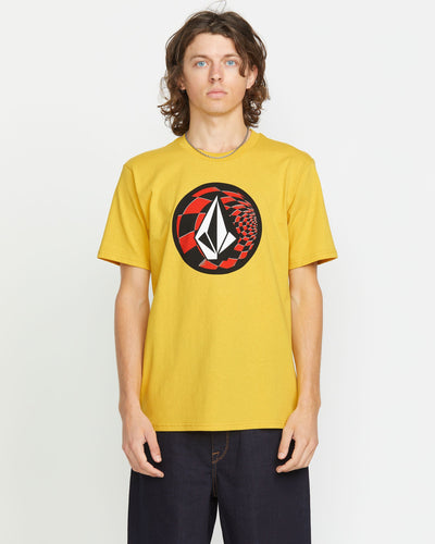 Volcom Men's Crisp Stone Fill Short Sleeve Tee Seedy Yellow