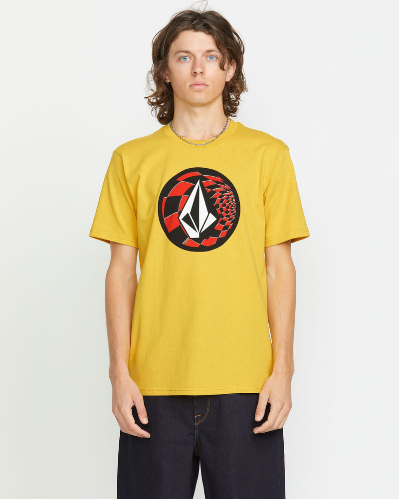 Volcom Men's Crisp Stone Fill Short Sleeve Tee Seedy Yellow