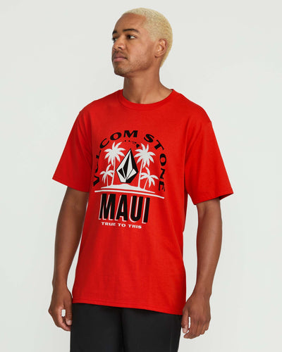 Volcom Men's Claimed Maui Short Sleeve Tee Chili Red