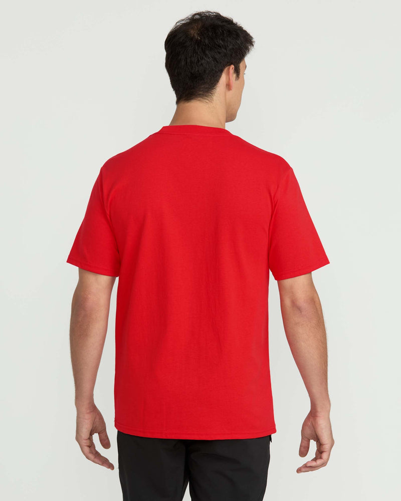 Volcom Men's Claimed Big Island Short Sleeve Tee Chili Red