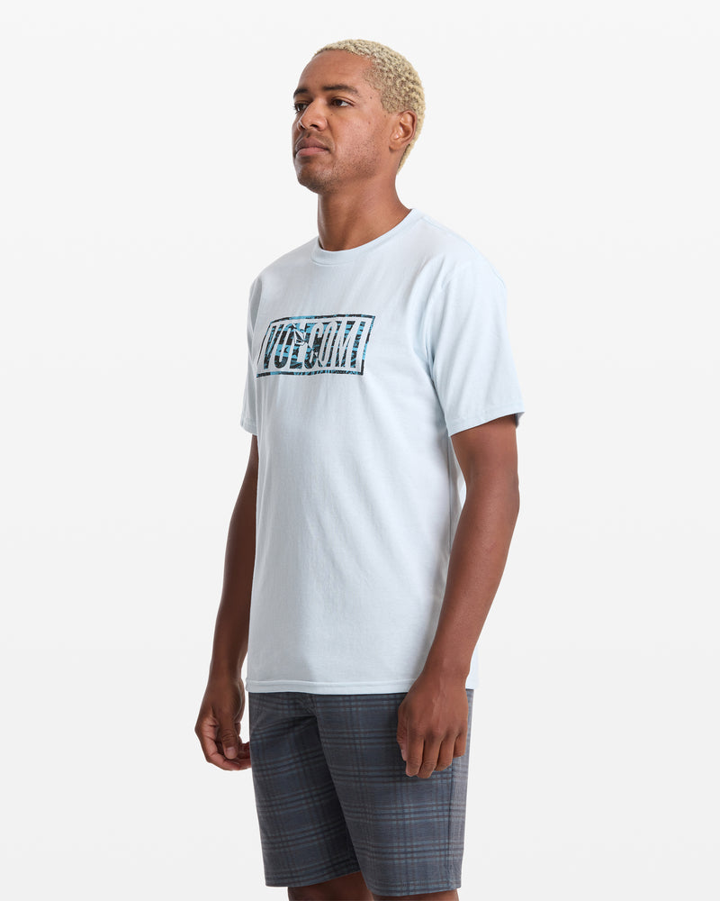Men's Chaotic Short Sleeve Tee-Light Blue Acid-Volcom