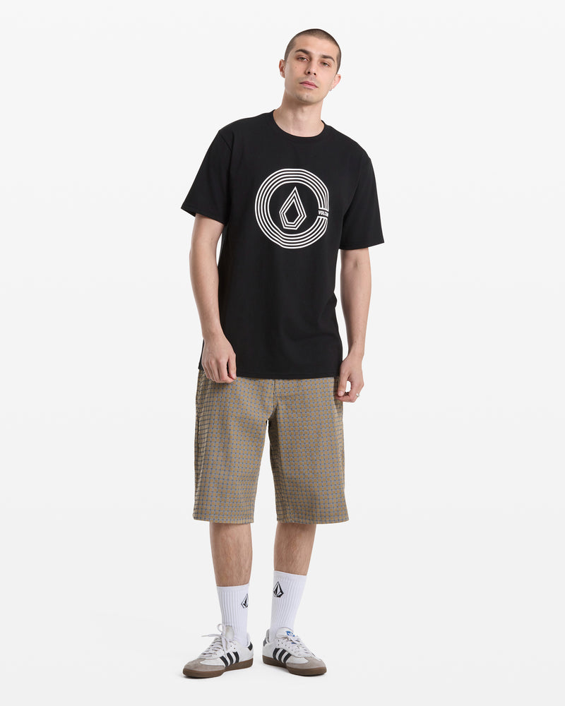 Men's Circle Split Short Sleeve Tee-Black-Volcom