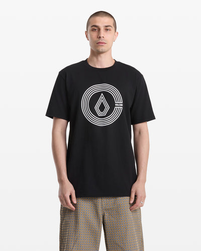 Men's Circle Split Short Sleeve Tee-Black-Volcom