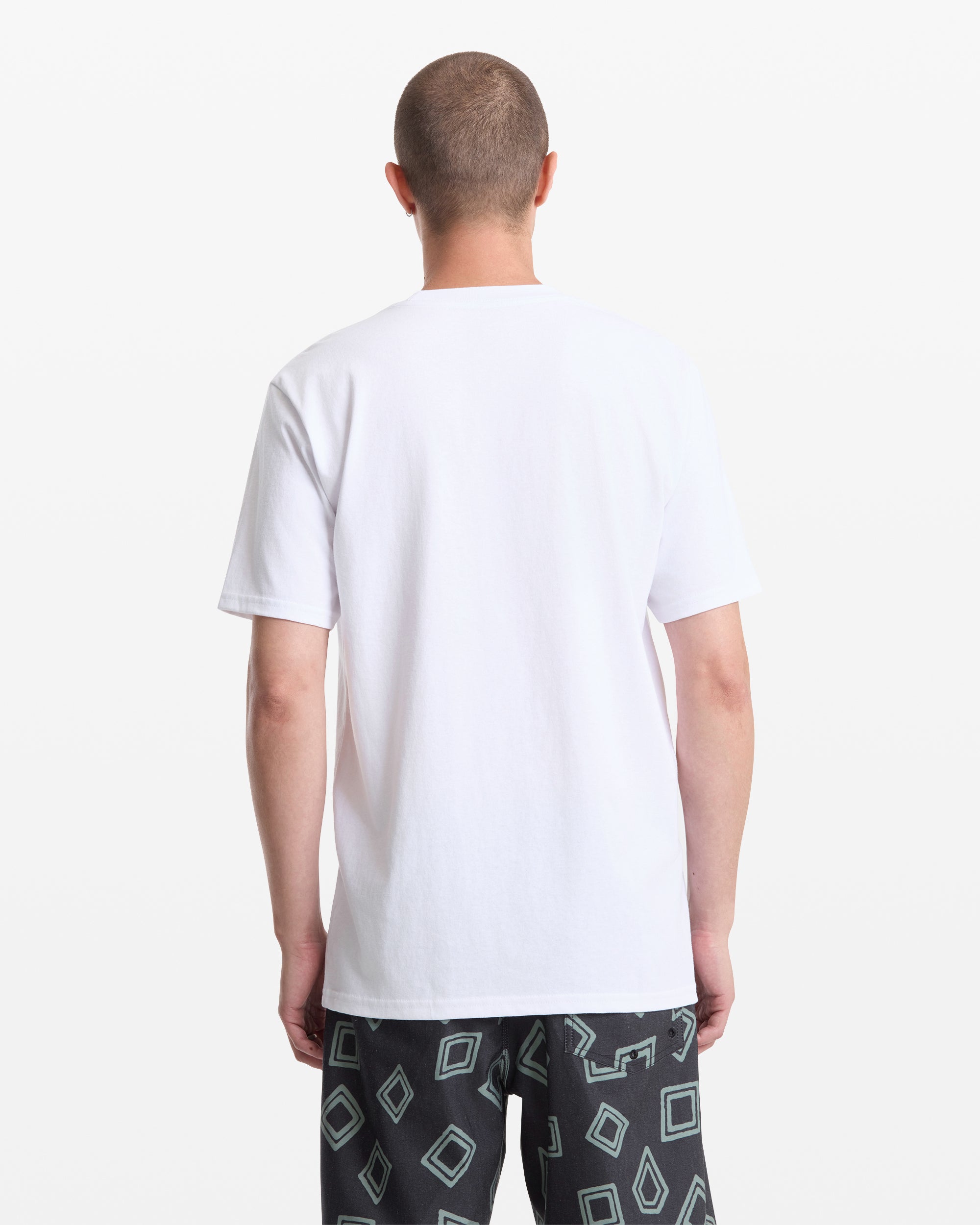 Men's Circle Split Short Sleeve Tee-White-Volcom