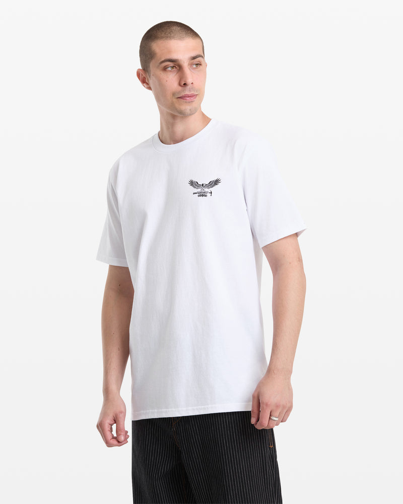 Men's Hammered Split Short Sleeve Tee-White-Volcom
