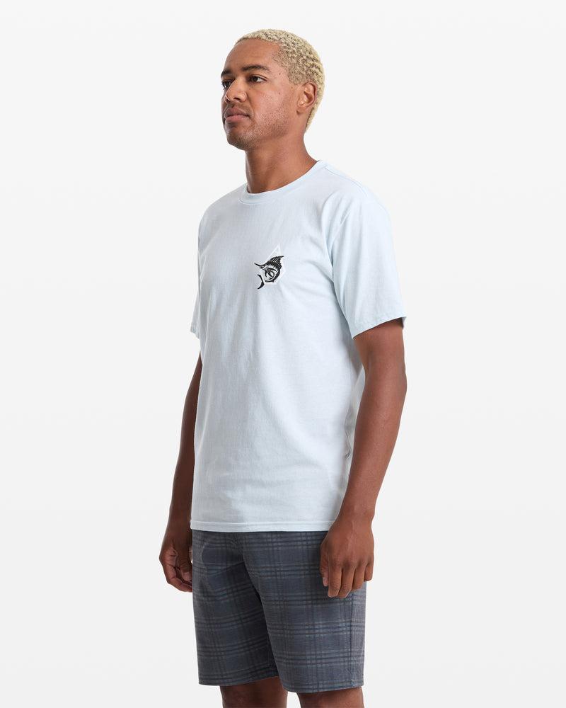 Men's Marlinsane Short Sleeve Tee-Light Blue Acid-Volcom