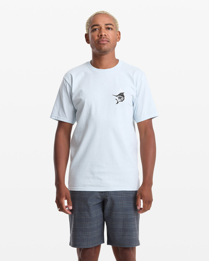 Men's Marlinsane Short Sleeve Tee-Light Blue Acid-Volcom