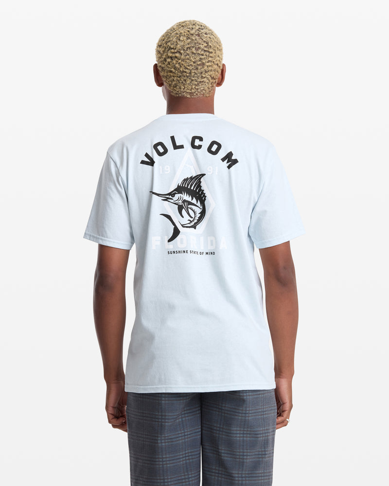 Men's Marlinsane Short Sleeve Tee-Light Blue Acid-Volcom