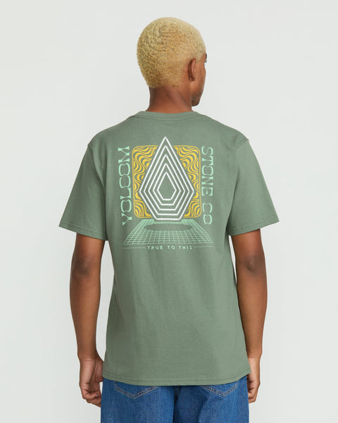Men's Plated Short Sleeve Tee-Light Olive-Volcom