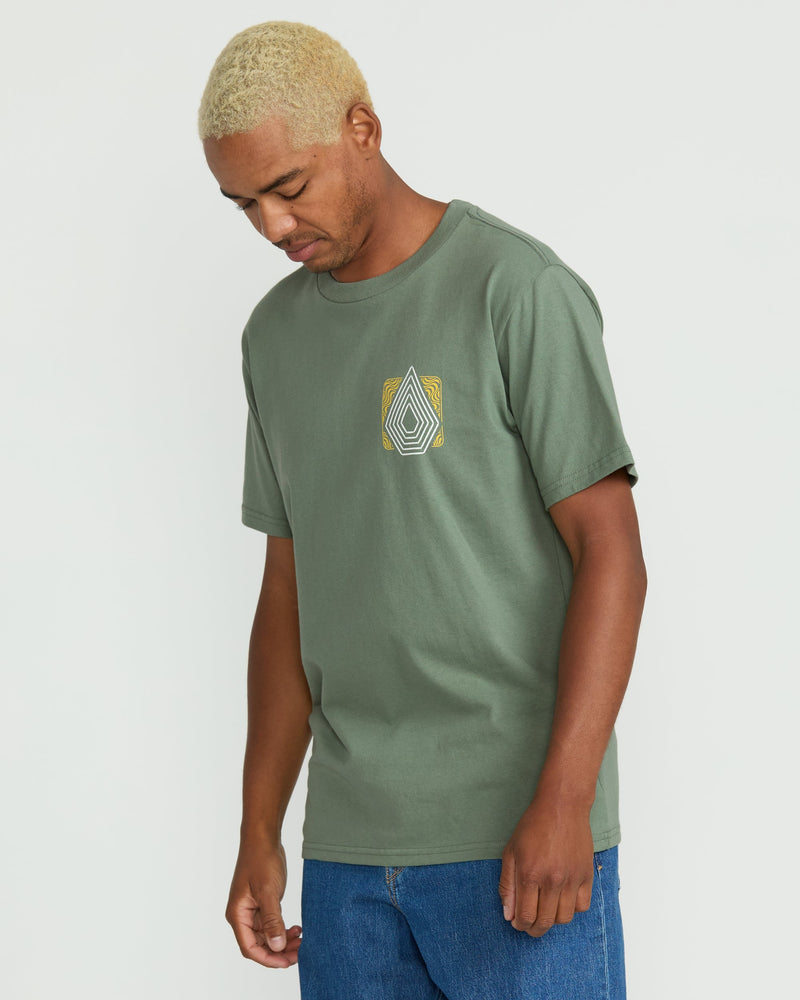 Volcom Men's Plated Short Sleeve Tee Light Olive