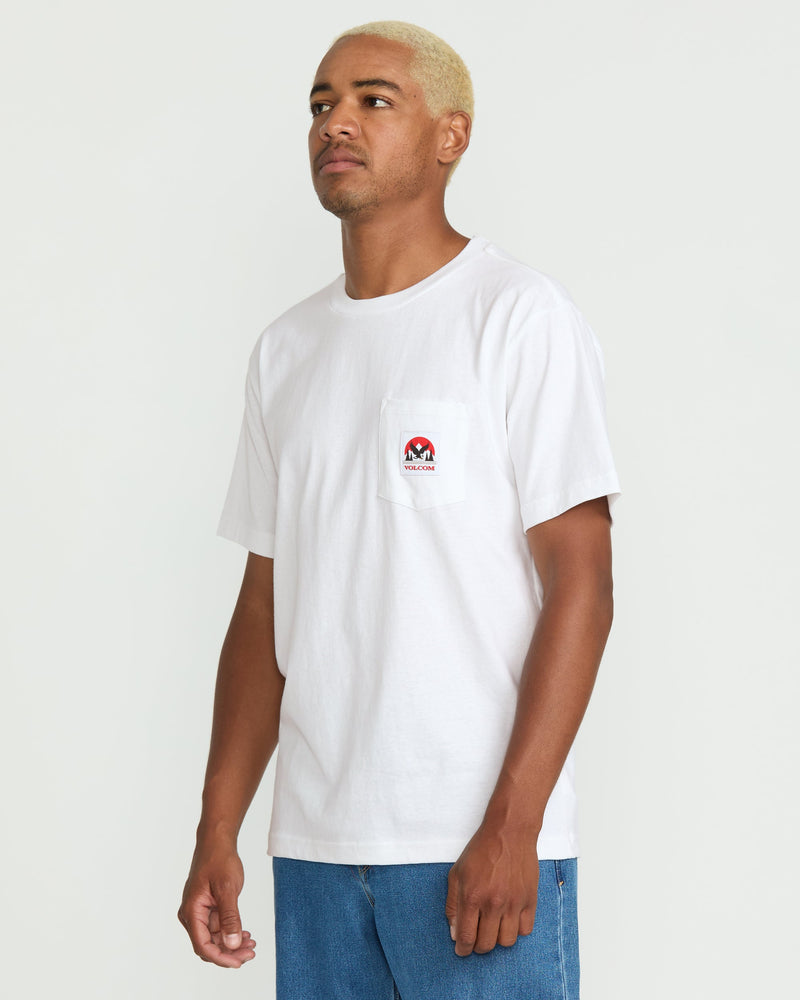 Volcom Men's Talons Pocket Short Sleeve Tee White
