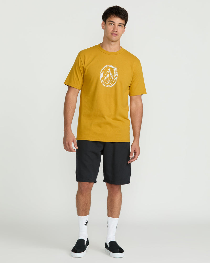 Volcom Men's Trucker Stone Short Sleeve Tee Mustard Gold