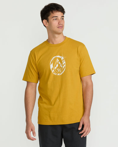 Volcom Men's Trucker Stone Short Sleeve Tee Mustard Gold