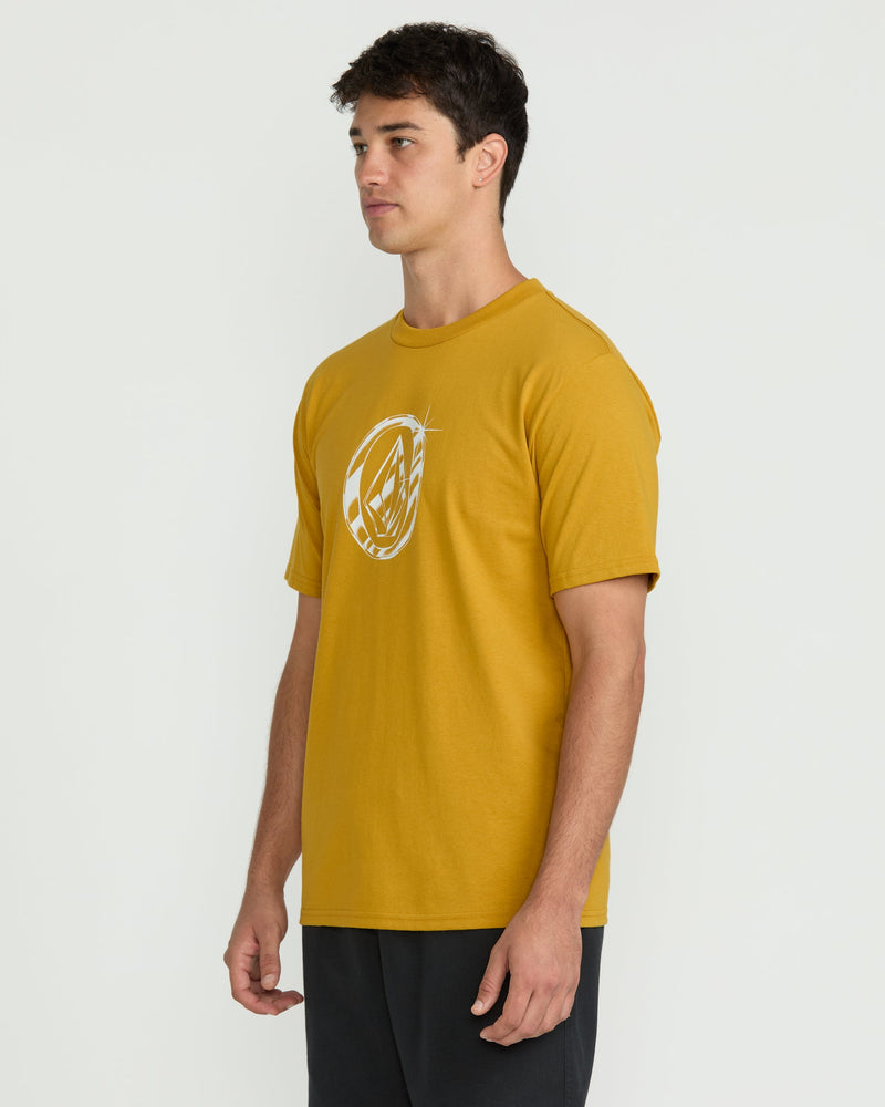 Volcom Men's Trucker Stone Short Sleeve Tee Mustard Gold