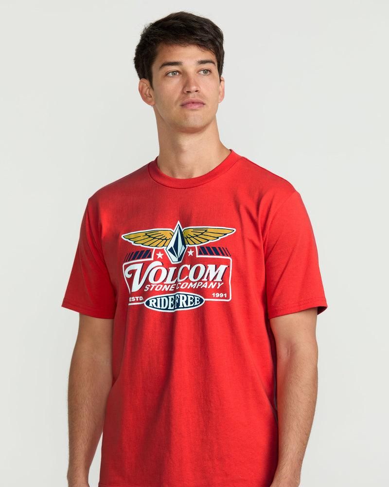 Volcom Men's Revel Short Sleeve Tee Chili Red